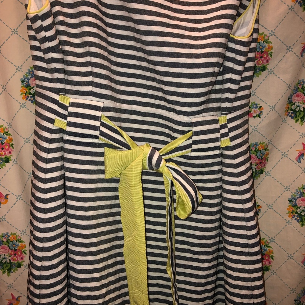 Ann Taylor Loft gray white empire waist dress - Picture 8 of 9
